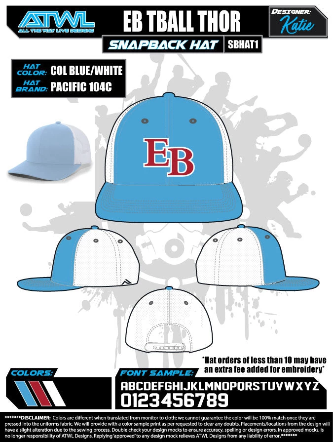 All The Way Live Designs EastBay Spring League 2021 Baseball Hat 32 All The Way Live Designs EastBay Spring League 2021 Baseball Hat