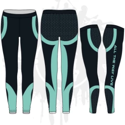 All The Way Live Designs Honeycomb Black Womens Leggings