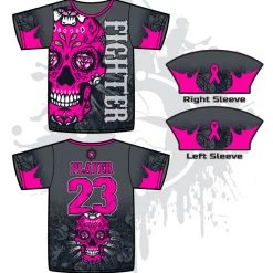 All The Way Live Designs Sugar Skull Breast Cancer Awareness Men's Full Dye Jersey