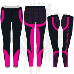 All The Way Live Designs Honeycomb Black Womens Leggings