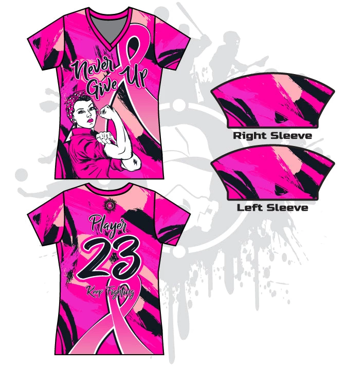 All The Way Live Designs NGU Breast Cancer Awareness Women's Full Dye Jersey 3 All The Way Live Designs NGU Breast Cancer Awareness Women's Full Dye Jersey