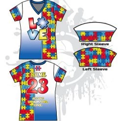 All The Way Live Designs Love Needs No Words Women's Full Dye Jersey Awareness