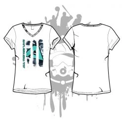 All The Way Live Designs ABSTRACT CAMO WHITE SUB DYE WOMEN'S V-NECK