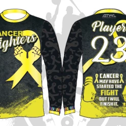 All The Way Live Designs Cancer Fighters Long Sleeve Jersey Men