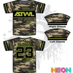 All The Way Live Designs Men ARMY CAMO TRON YOUTH FULL DYE JERSEY