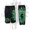 ATWL Splatter Splash Mens Full Dye Shorts Black/Kelly Green Clearance