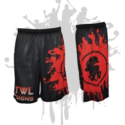 ATWL Splatter Splash Mens Full Dye Shorts Black/Red