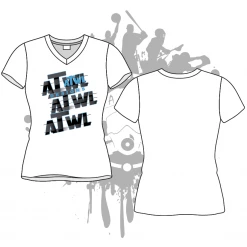 All The Way Live Designs Repeat Design Women's White Sub Dye Jersey