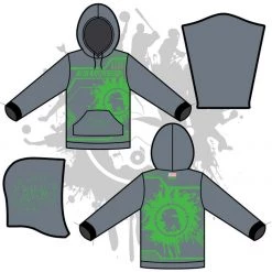 All The Way Live Designs Men ALL THE WAY LIVE SPLASH CHARCOAL/NEON GREEN UNISEX HOODY