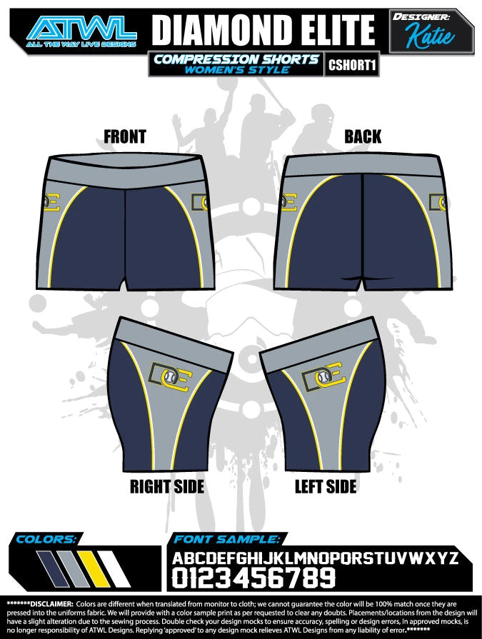 All The Way Live Designs Diamond Elite 2019 Diamond Elite Women's Shorts 3 All The Way Live Designs Diamond Elite 2019 Diamond Elite Women's Shorts