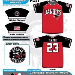 All The Way Live Designs Bandits Baseball 11U Full Dye Jersey