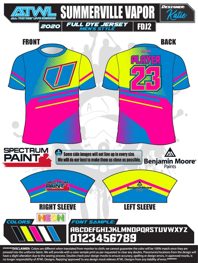 All The Way Live Designs SUMMERVILLE VAPOR 2020 FULL-DYE JERSEYS 4 All The Way Live Designs SUMMERVILLE VAPOR 2020 FULL-DYE JERSEYS