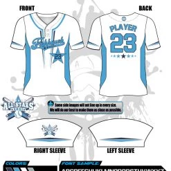 All The Way Live Designs Fishhawk White/Carolina All Stars Mens 2 Button Full Dye Replica Jersey