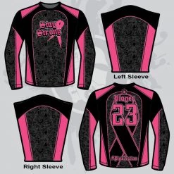 All The Way Live Designs Stay Strong Mens Full Dye Jersey Long Sleeve Cancer Awareness