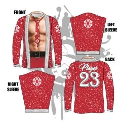 All The Way Live Designs Men Stud Claus Long Sleeve Jersey