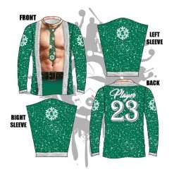 All The Way Live Designs Men Stud Claus Long Sleeve Jersey