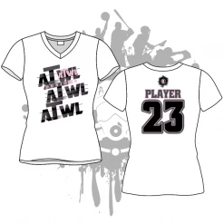 All The Way Live Designs Repeat Design Women's White Sub Dye Jersey