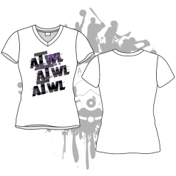 All The Way Live Designs Repeat Design Women's White Sub Dye Jersey