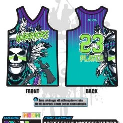 All The Way Live Designs Warriors Fastpitch 10u Warriors Full Dye Women's Racerback Jersey