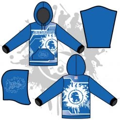 All The Way Live Designs Retro Splash Unisex Hoody Royal/White Hoodies