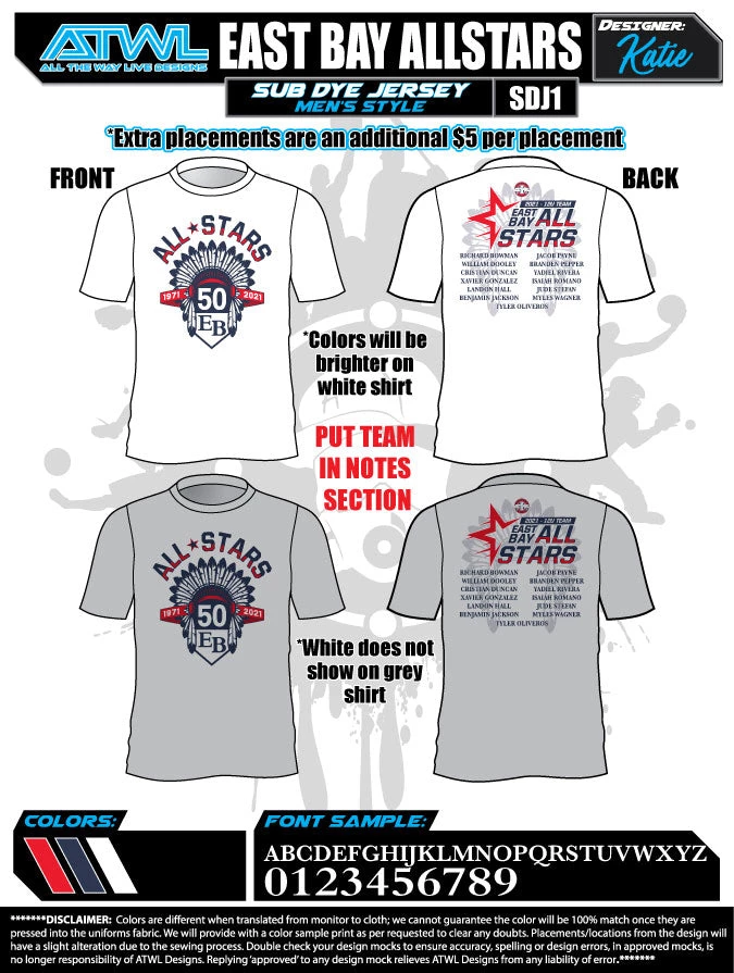 All The Way Live Designs East Bay All Stars Mens Parent Roster Jerseys 3 All The Way Live Designs East Bay All Stars Mens Parent Roster Jerseys