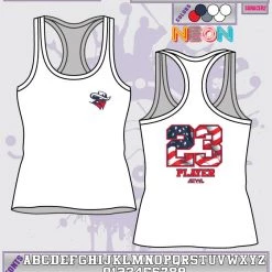 All The Way Live Designs Bandits 12U White Sub Dye Racerback (Fall 2018)