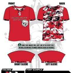 All The Way Live Designs Hit Squad Red Digi 2 Button Full Dye Men's Jersey