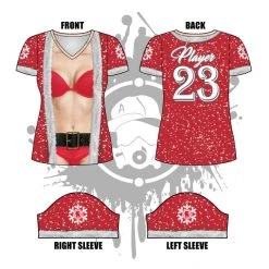 All The Way Live Designs Babe Claus Women's Jersey Themes