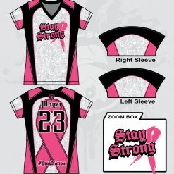 All The Way Live Designs Stay Strong Womens Full Dye Jersey Cancer Awareness