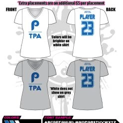 All The Way Live Designs Tampa Phenoms Womens V-Neck Sub Dye Jersey