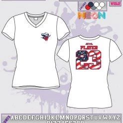 All The Way Live Designs Bandits 12U White Sub Dye Women's V-Neck (Fall 2018)